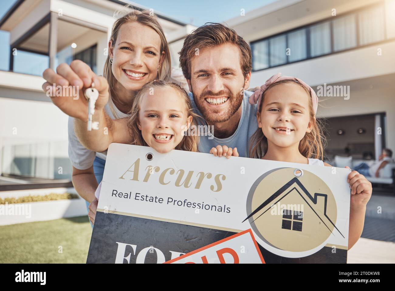 Happy family sold board hi-res stock photography and images - Alamy