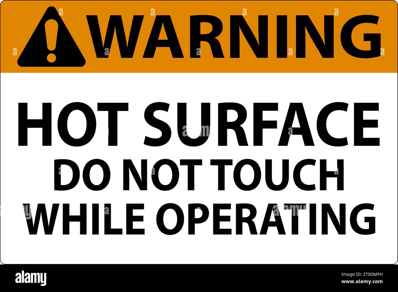 Warning Sign Hot Surface - Do Not Touch While Operating Stock Vector