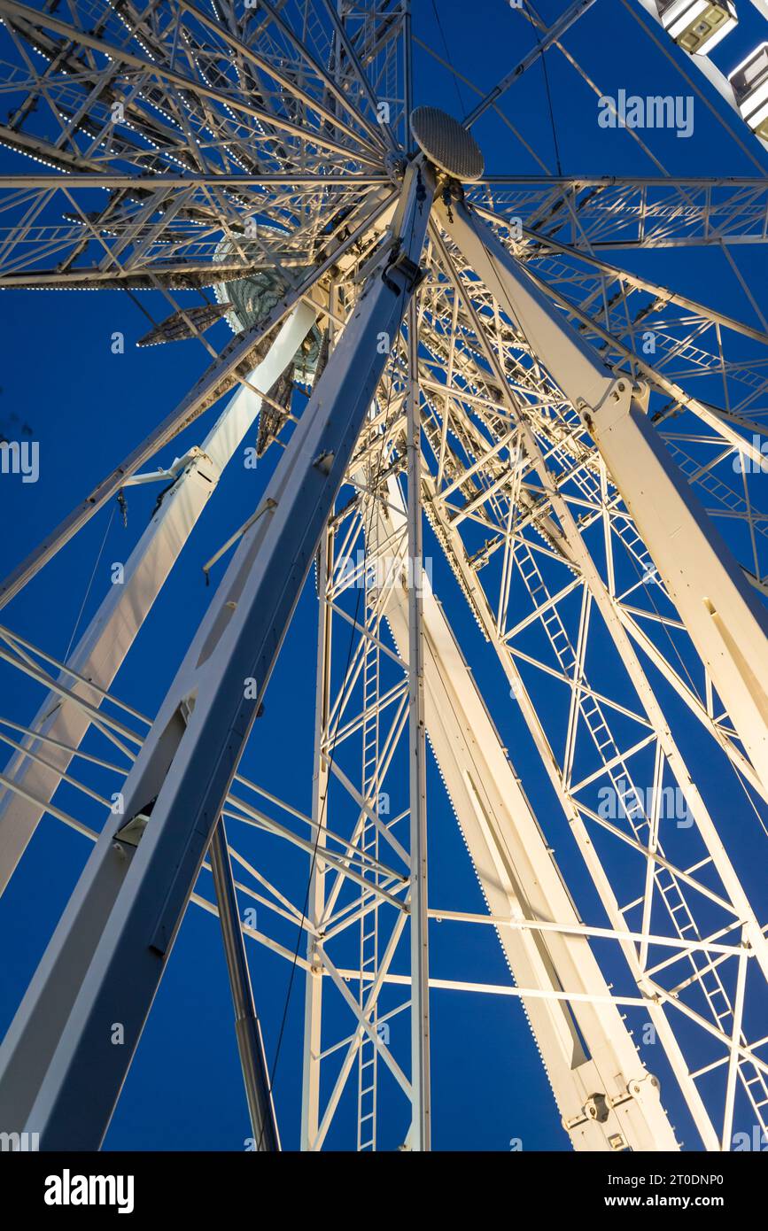 Ferris Wheel of Budapest, located in a public park in Erzsébet  square, Budapest, Hungary Stock Photo