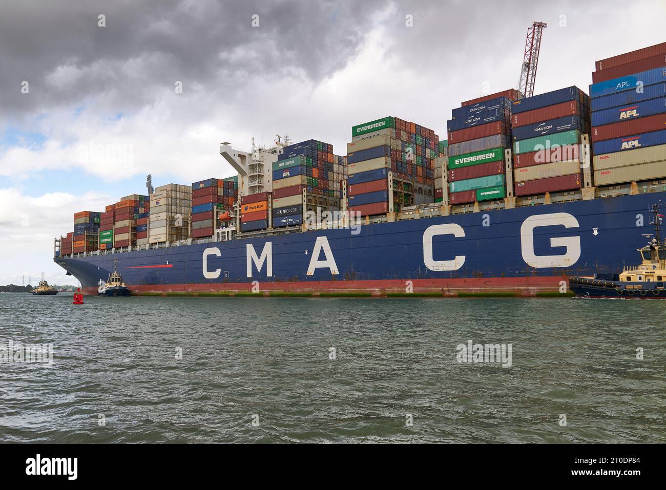 SVITZER Tugs Guide The Ultra Large Container Ship, CMA CGM BENJAMIN ...