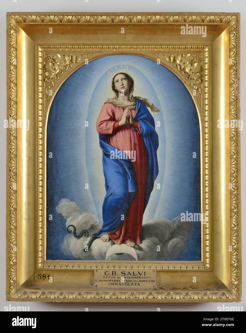 Sassoferrato (Italy, Marche, province of Ancona), Pinacoteca Civica. Giovan Battista Salvi, Madonna Immaculate Conception Stock Photo