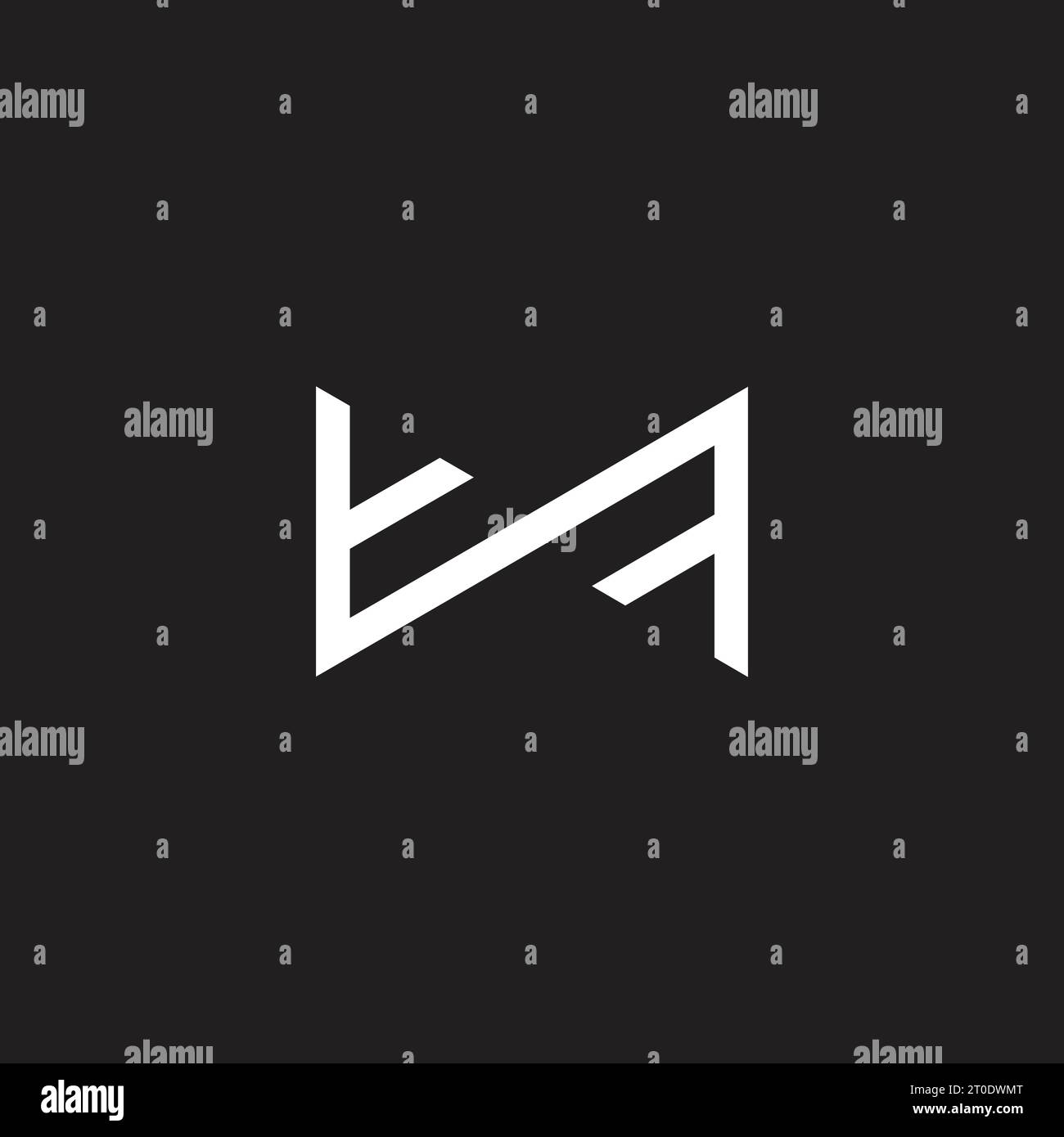 letter tf arrows geometric line logo vector Stock Vector