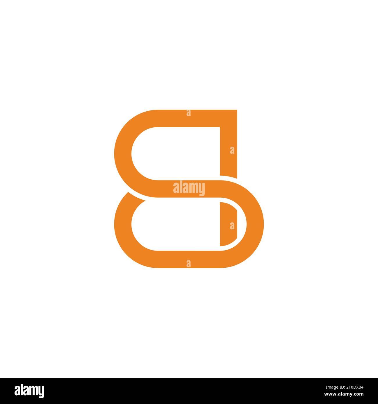 letter qs simple geometric linked logo vector Stock Vector