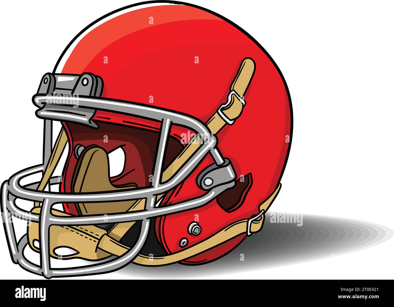 Realistic American football helmet. Equipment for protection of player