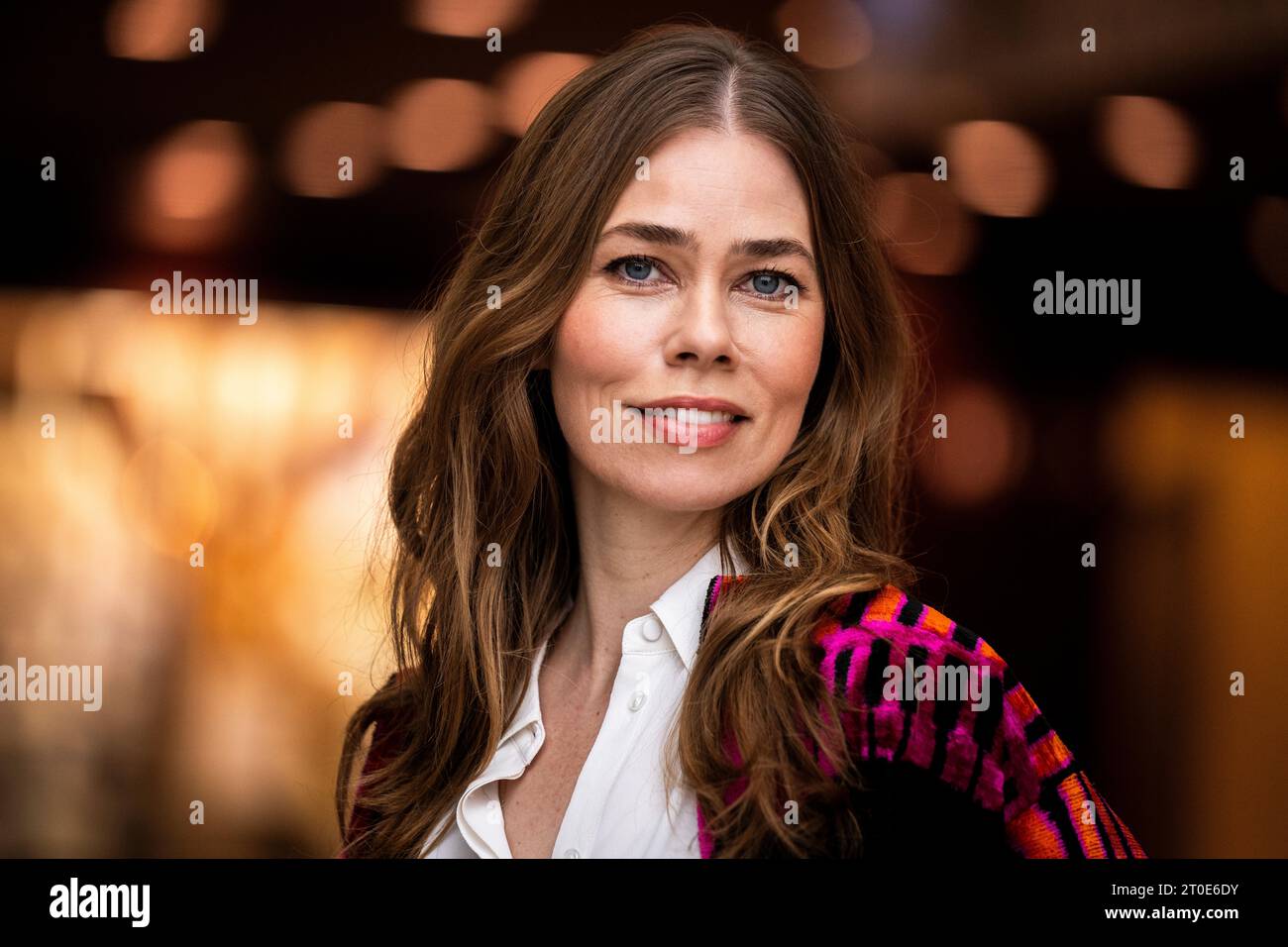 Birgitte Hjort Soerensen at a press conference for the Danish thriller