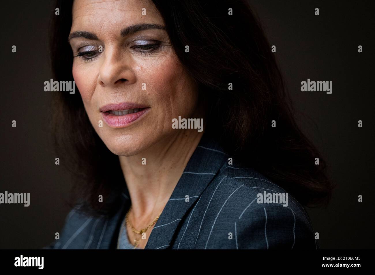 Ellen Hillingsoe at a press conference for the Danish thriller series