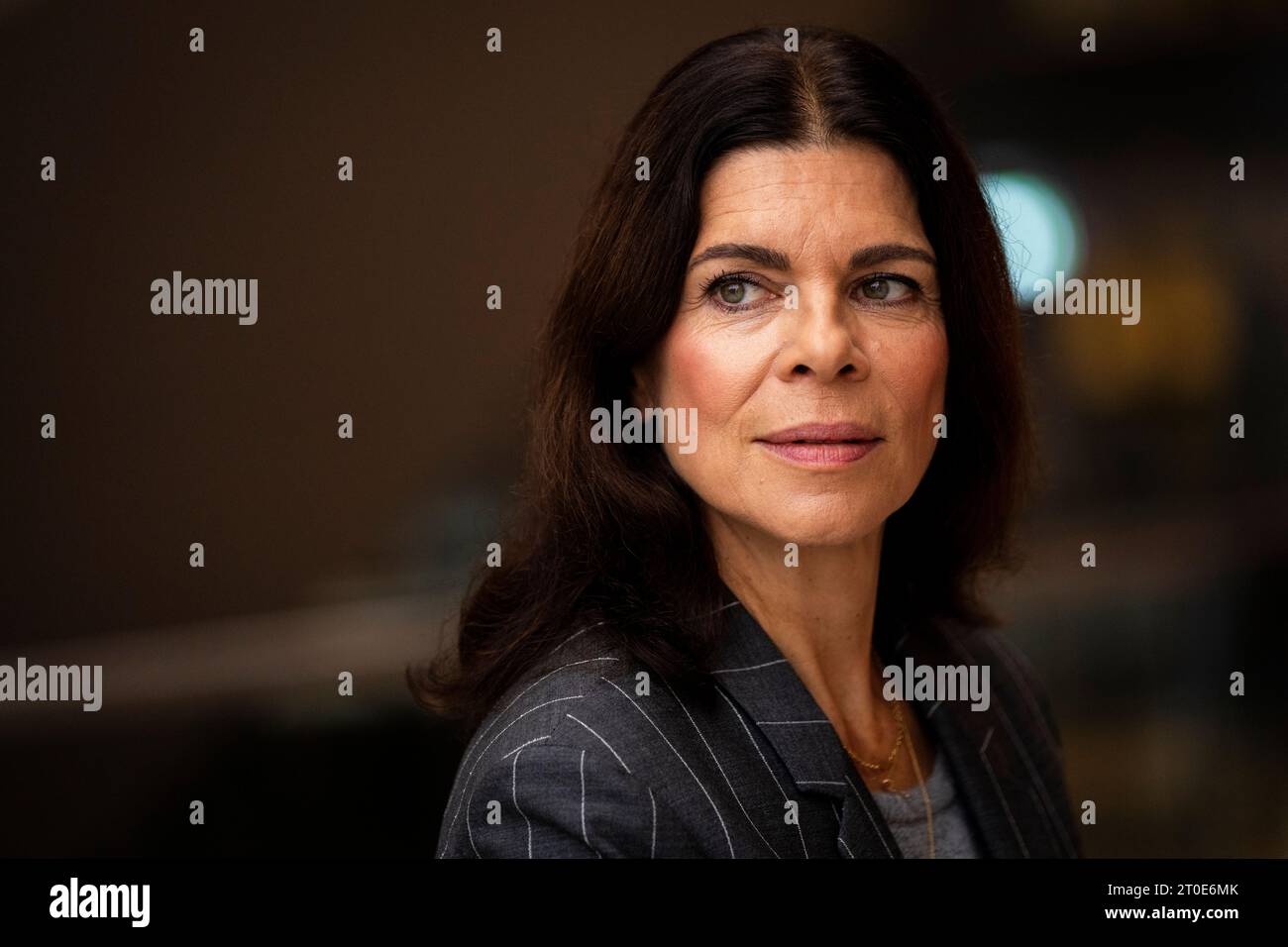 Ellen Hillingsoe at a press conference for the Danish thriller series