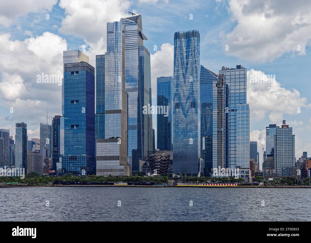 The skyscrapers of Hudson Yards transformed Manhattan’s West Side, dominating the Hudson Riverfront in Midtown. Stock Photo