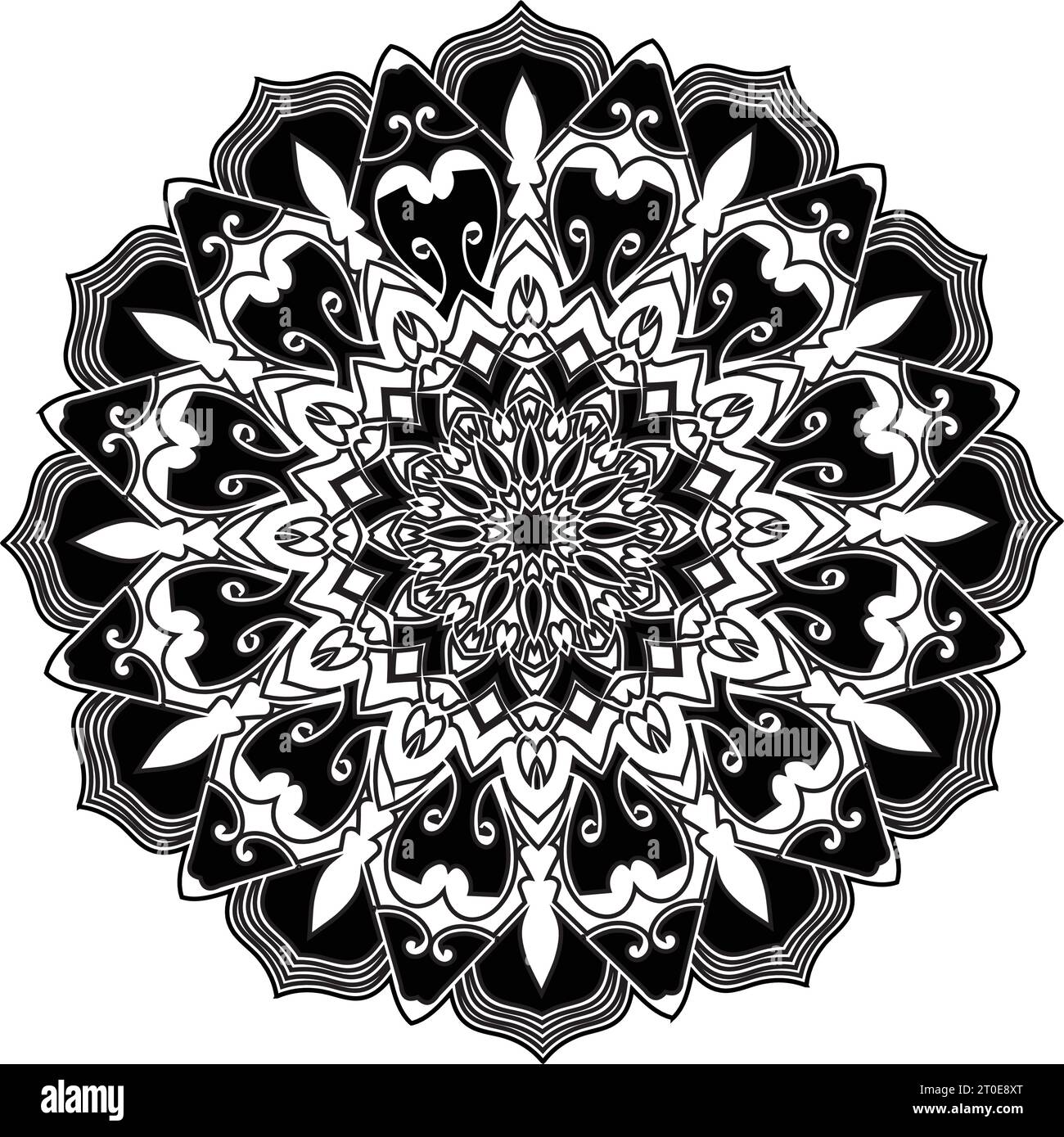 creative art style hand drawn black and white colors lotus flower ...