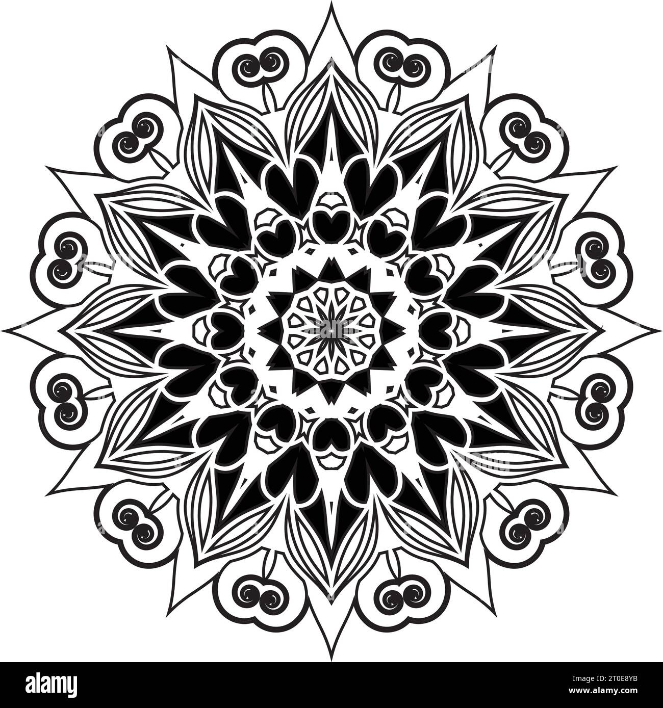 creative abstract new art style hand drawn black and white colors lotus ...