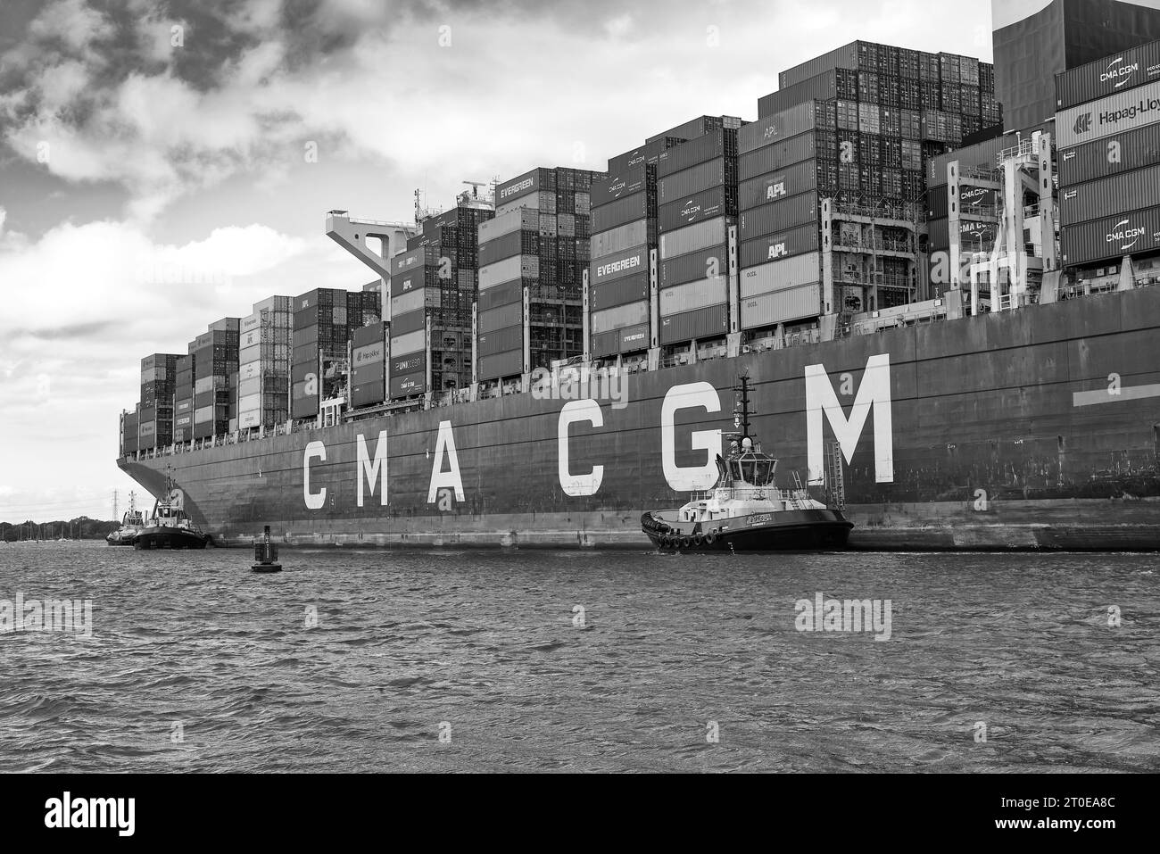 SVITZER Tugs Guide The Ultra Large Container Ship, CMA CGM BENJAMIN ...
