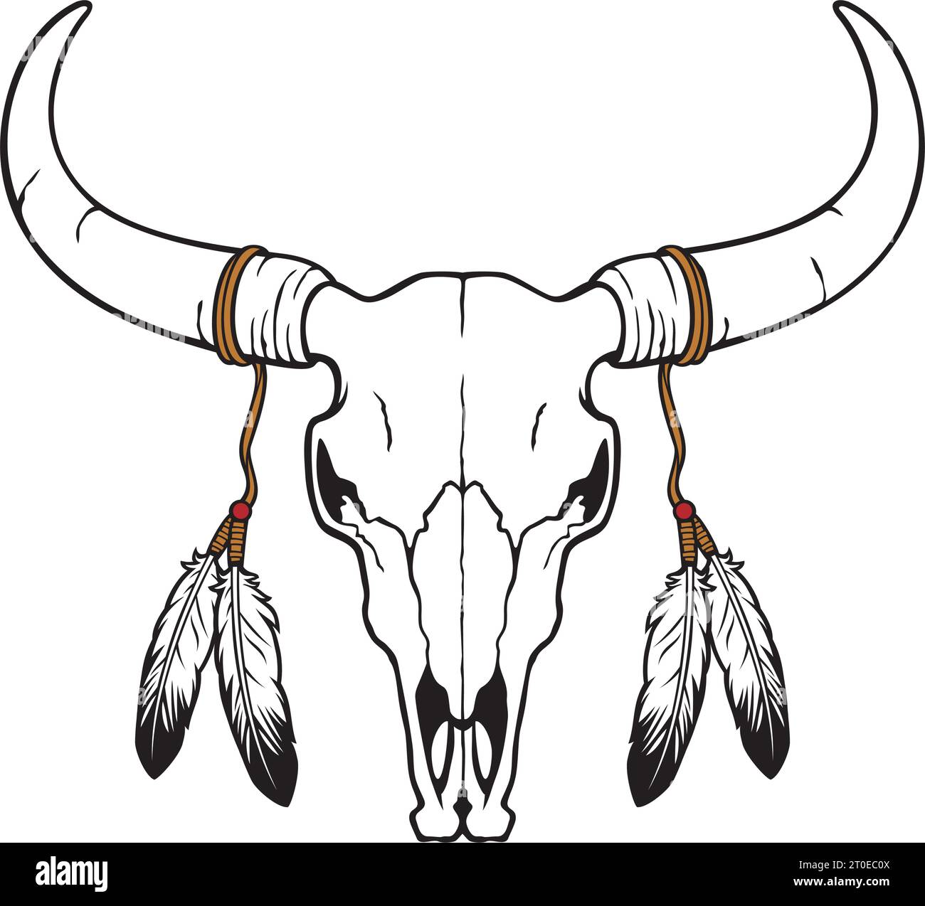 Rustic Southwest Tribal Bull Skull & Feather Wall Hanging – Poly Resin Sculpture