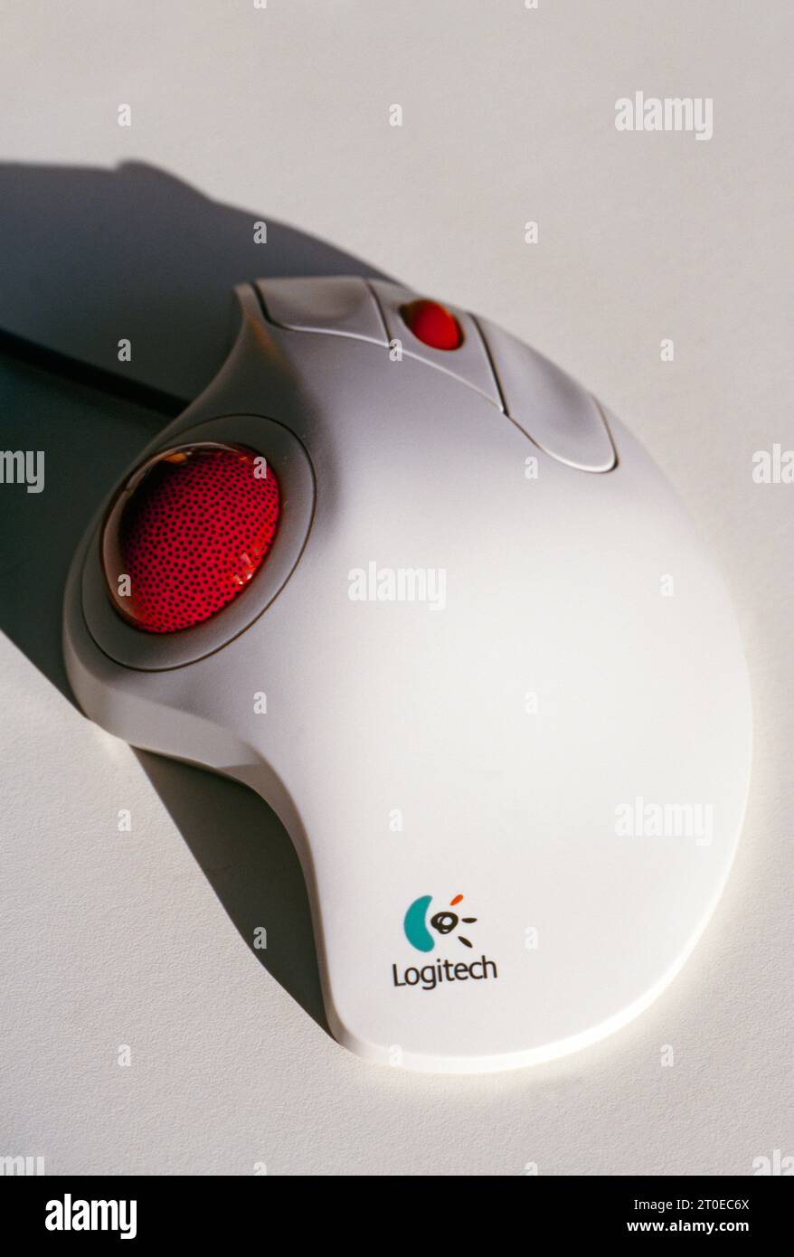 Logitech Track Ball Ergonomic Computer Mouse Stock Photo Alamy