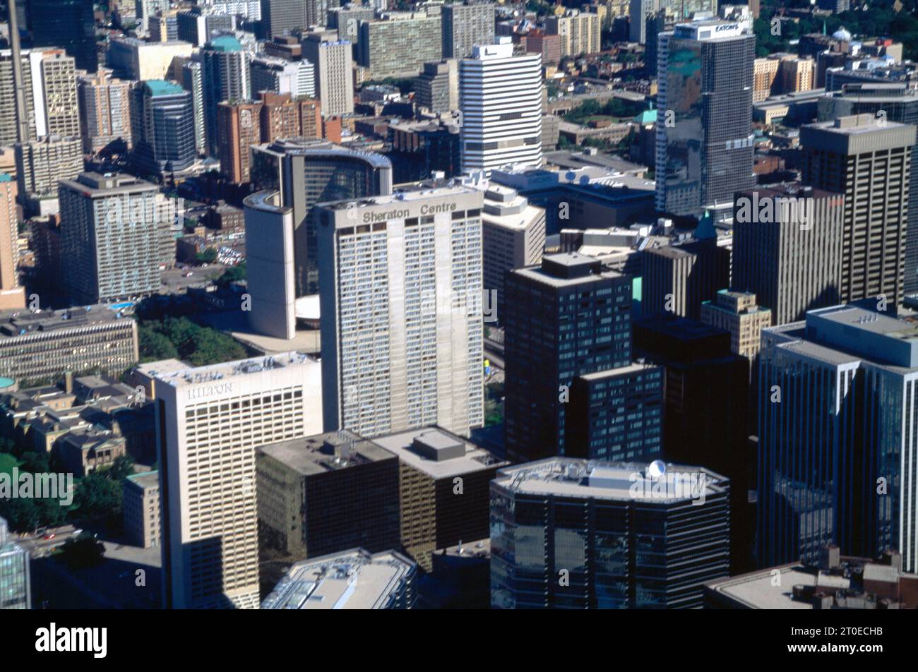 Downtown Skyscrapers from CN Tower Toronto Canada Stock Photo - Alamy