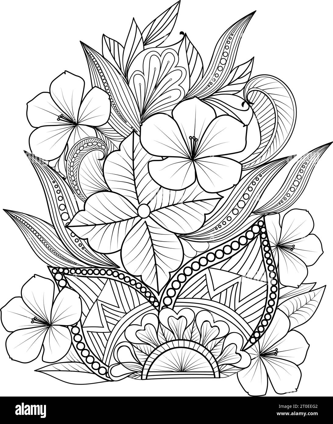 Doodle flower art, doodle flower art drawing, doodle flower