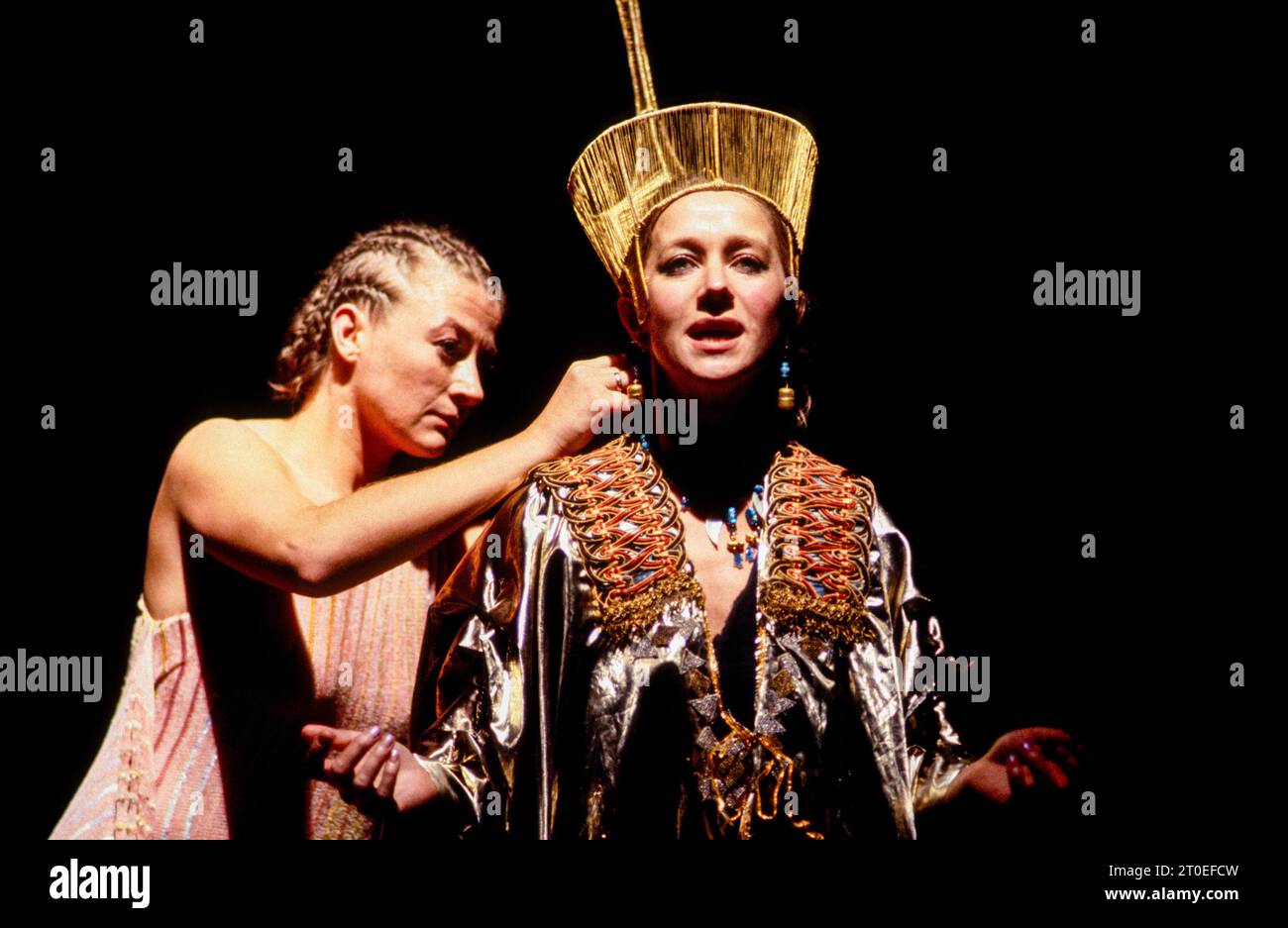 preparing Cleopatra for death - l-r: Sorcha Cusack (Charmian), Helen ...