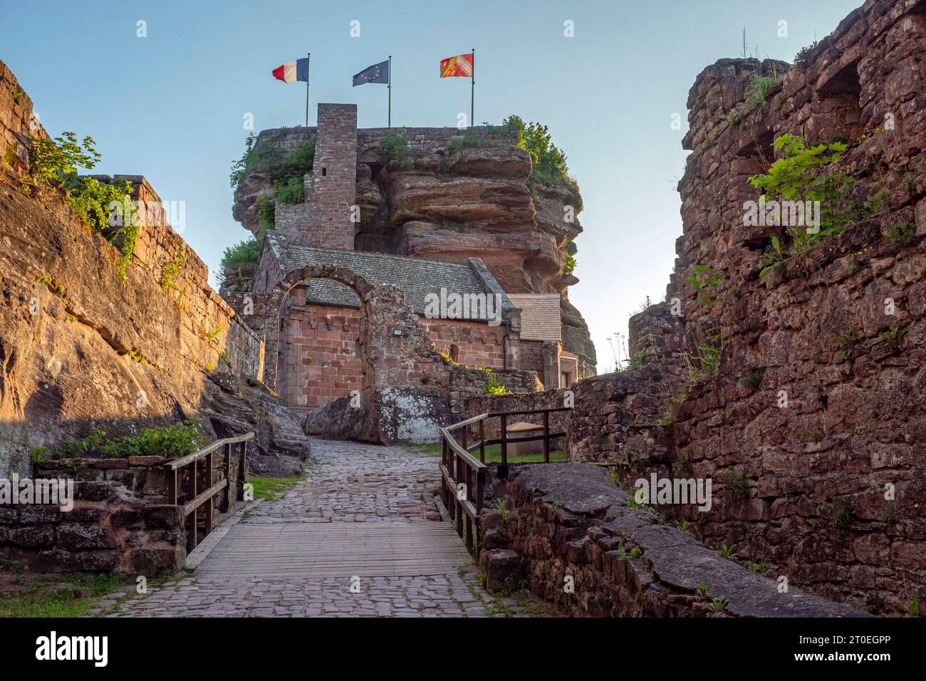 Hohbarr Rock Castle (Chateau du Haut-Barr) near Saverne (Zabern), Bas-Rhin, Alsace, Grand Est, Alsace-Champagne-Ardenne-Lorraine, France Stock Photo