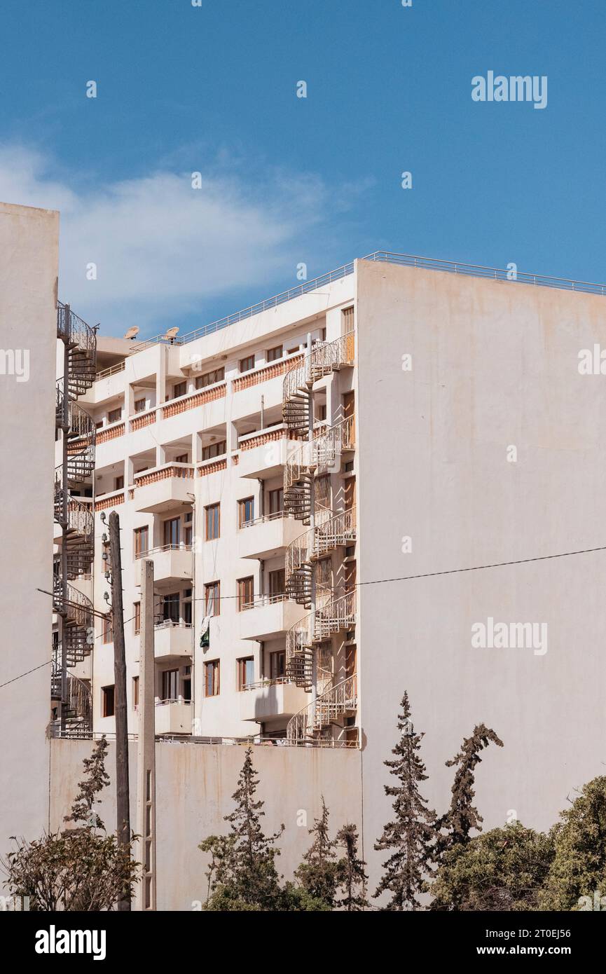 Morocco, Agadir, residential houses, spiral staircases Stock Photo