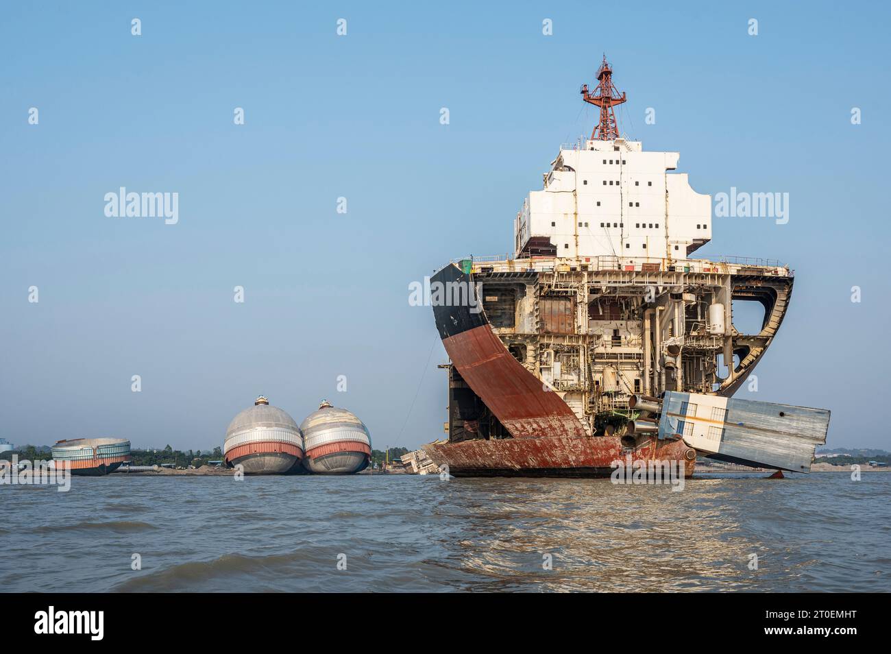 A ship wrecking site in Chittagong Bangladesh Stock Photo