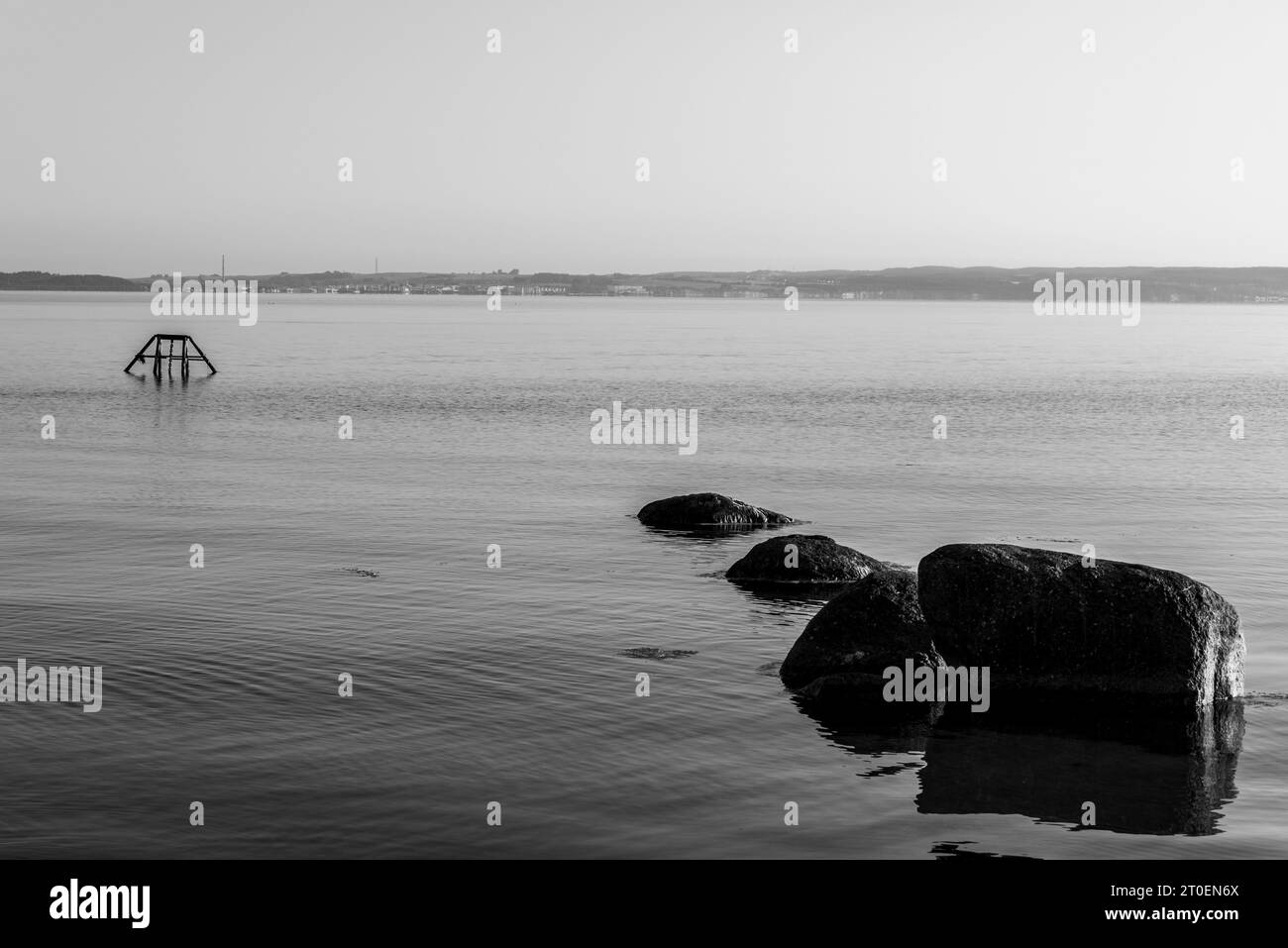 A winch stands in the water of the Baltic Sea, Binz, Mecklenburg-Vorpommern, Germany Stock Photo