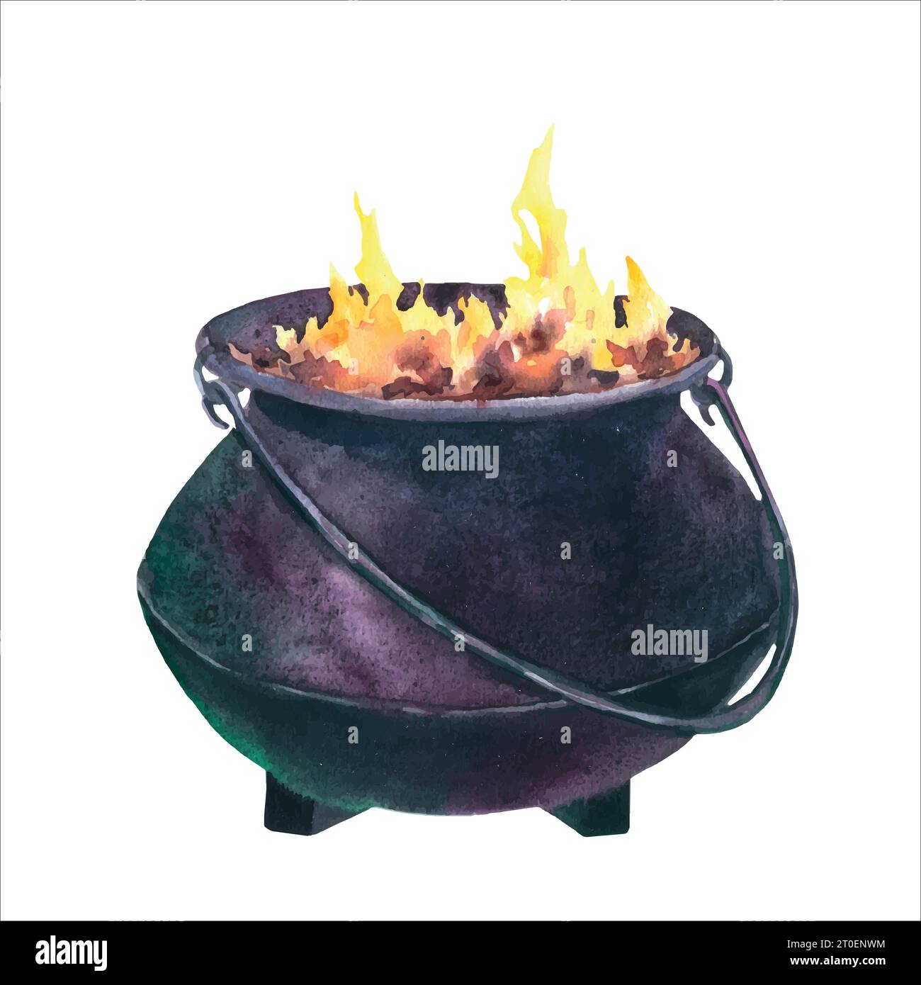 Beautiful glass teapot with dog roses flowers. Watercolor kettle