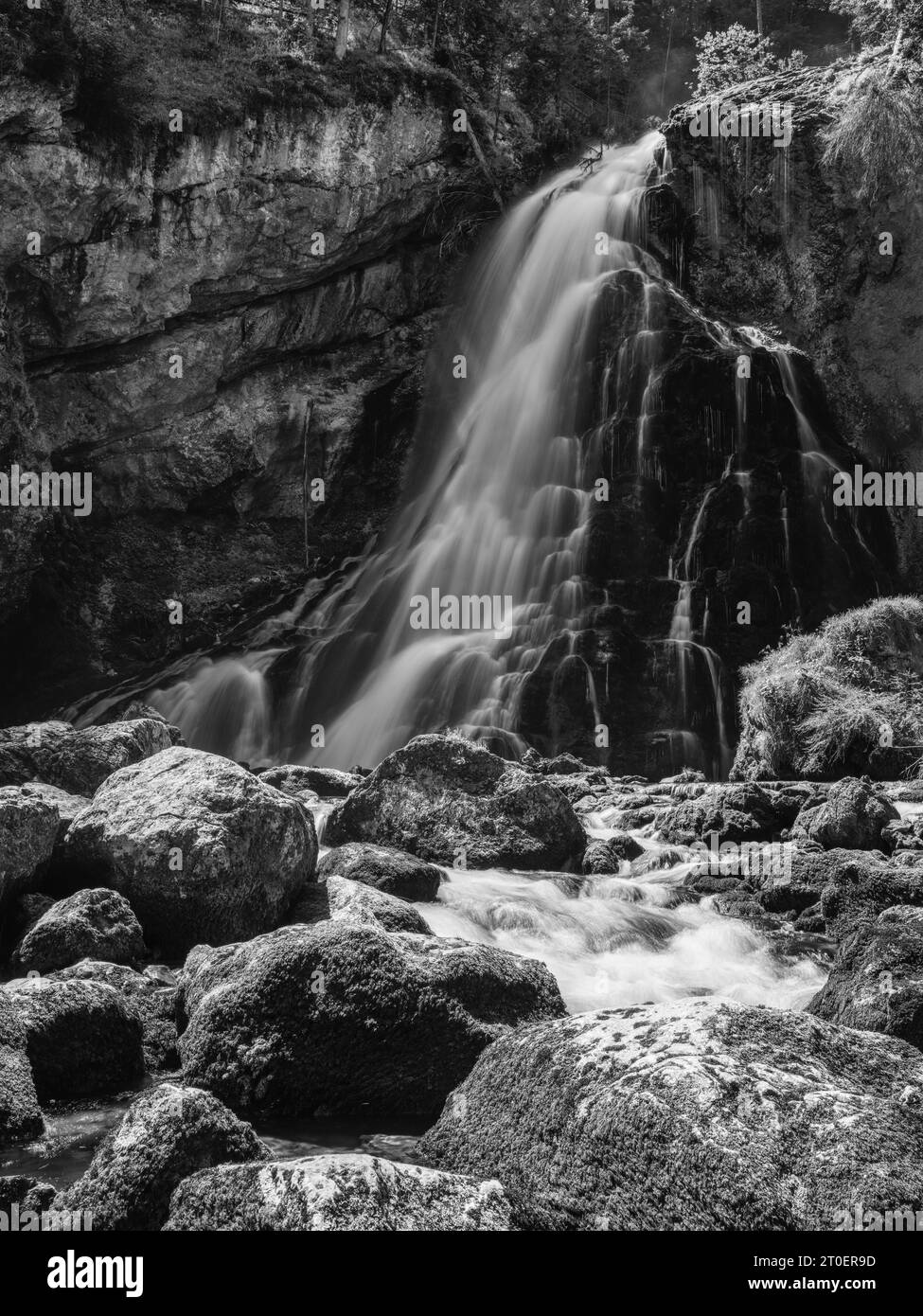 Lower waterfall at the Gollinger waterfalls Stock Photo