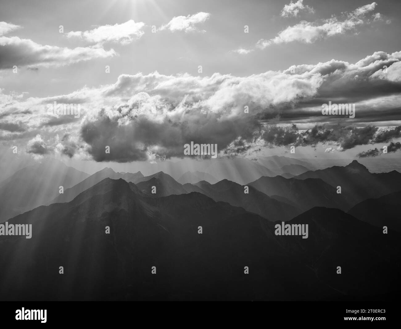 Summer evening on the Zugspitze Stock Photo