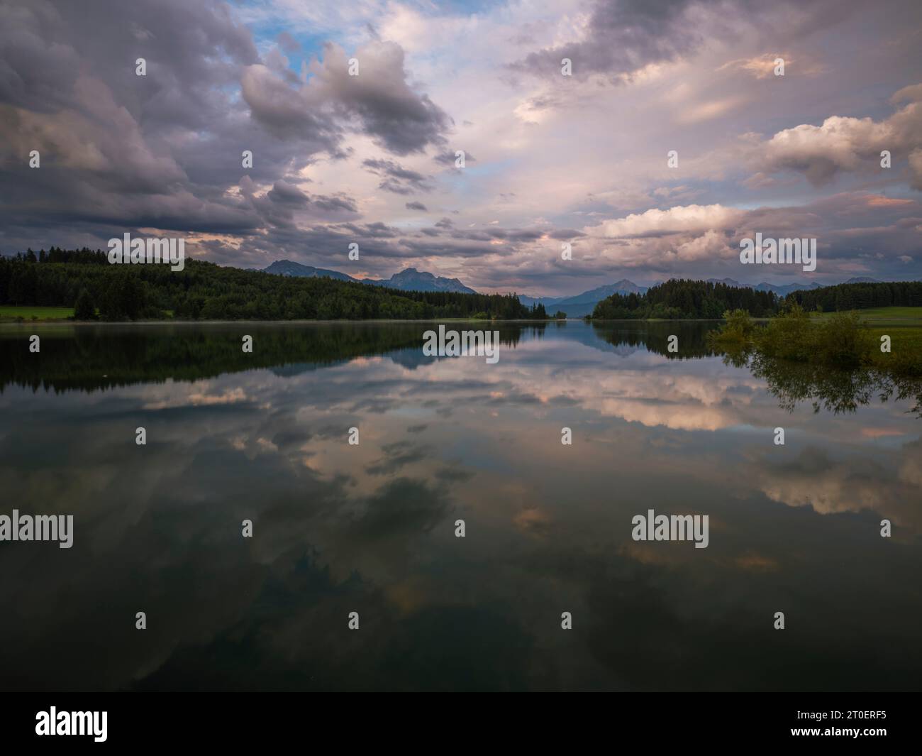 View over the Illasbergsee Stock Photo