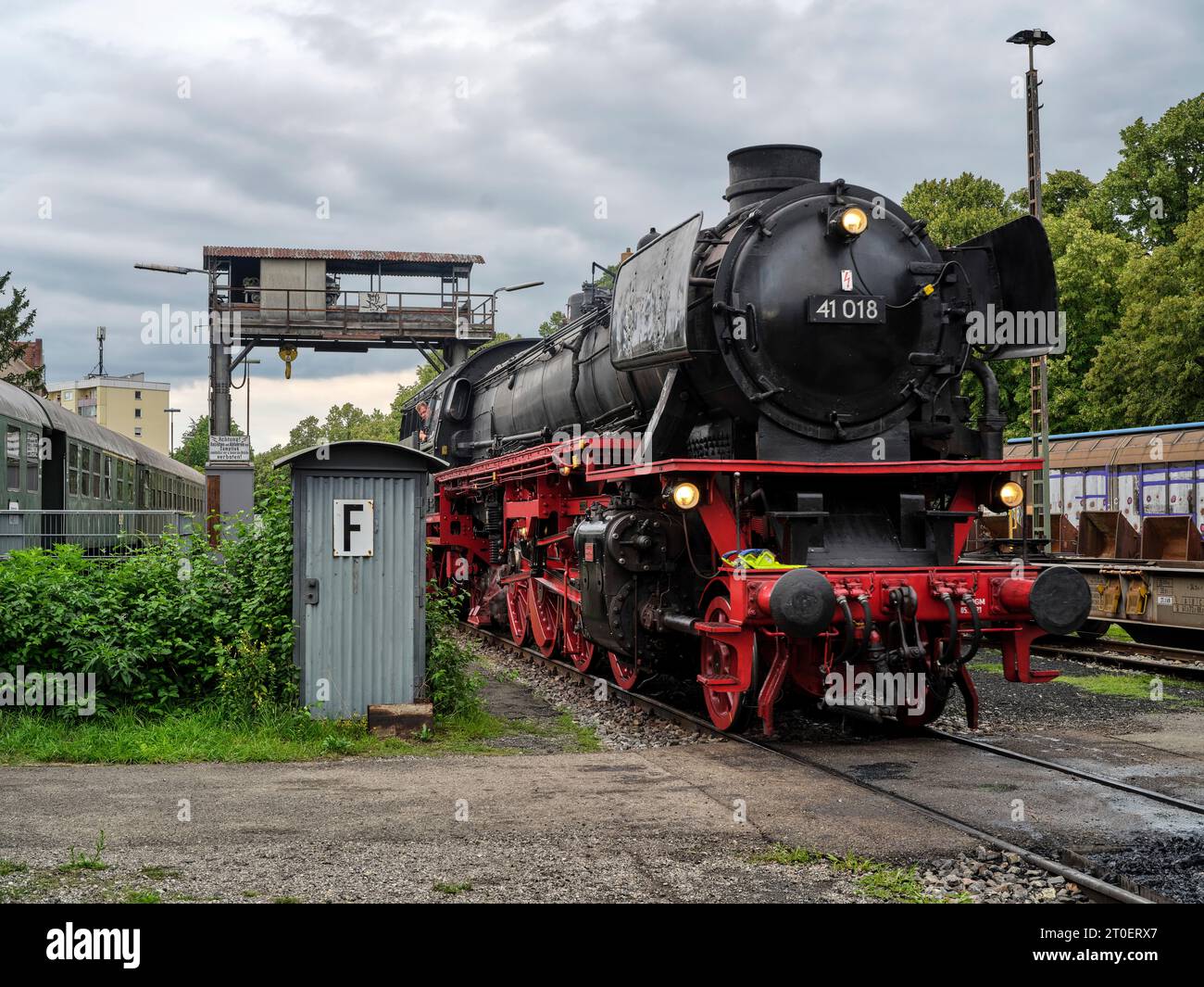 Railroad park, railroad museum in Augsburg Stock Photo