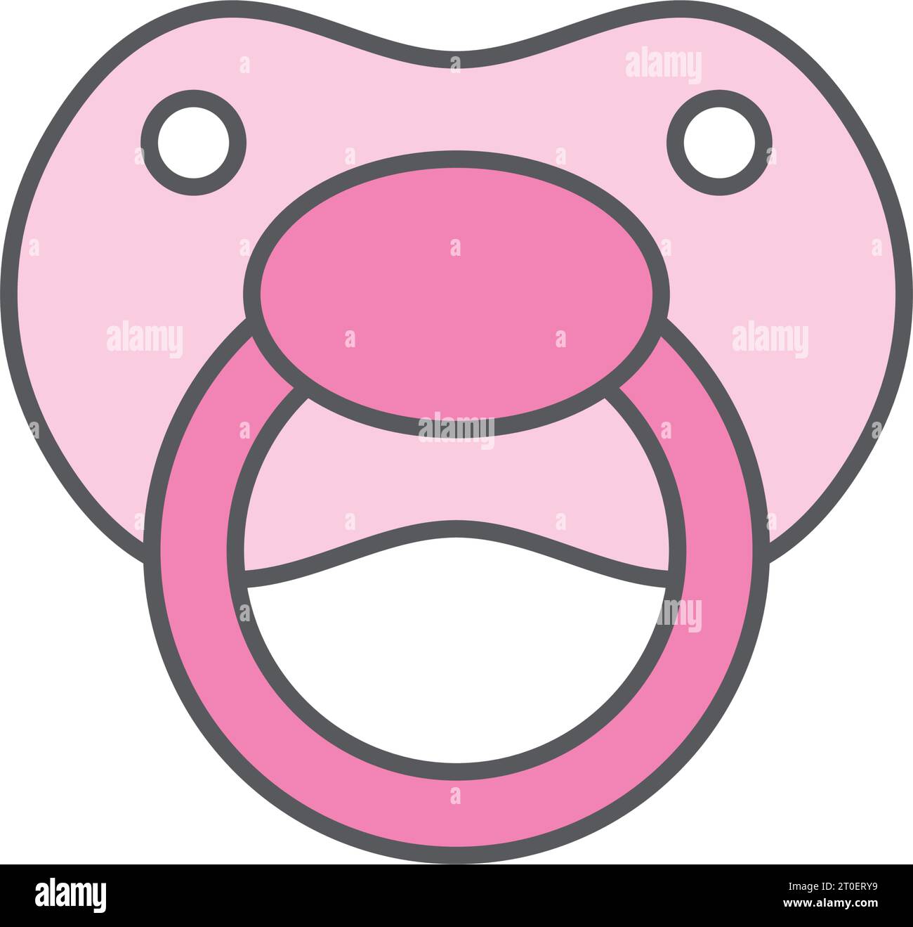 Baby pacifier icon in flat style. Nipple for newborn child vector