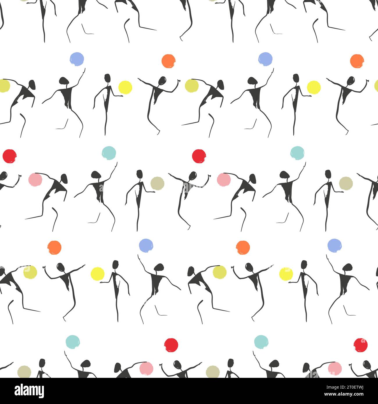 Funny sport pattern. Sport game seamless vector illustration with ...