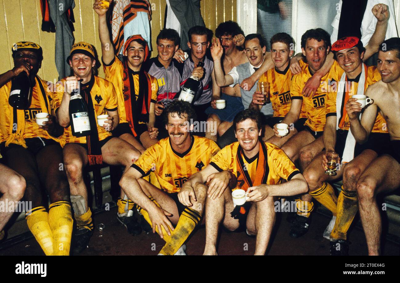 Wolverhampton Wanderers celebrate winning the 4th Division Championship at Molineux 1988 Stock Photo