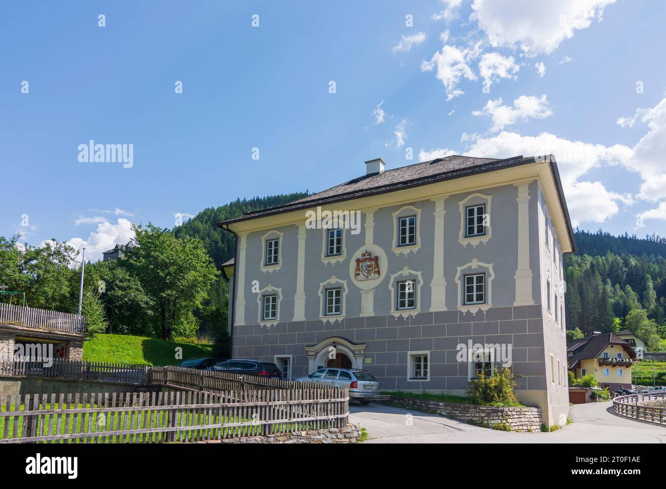 Ramingstein, Schloss Wintergrün Palace in Lungau, Salzburg, Austria Stock Photo