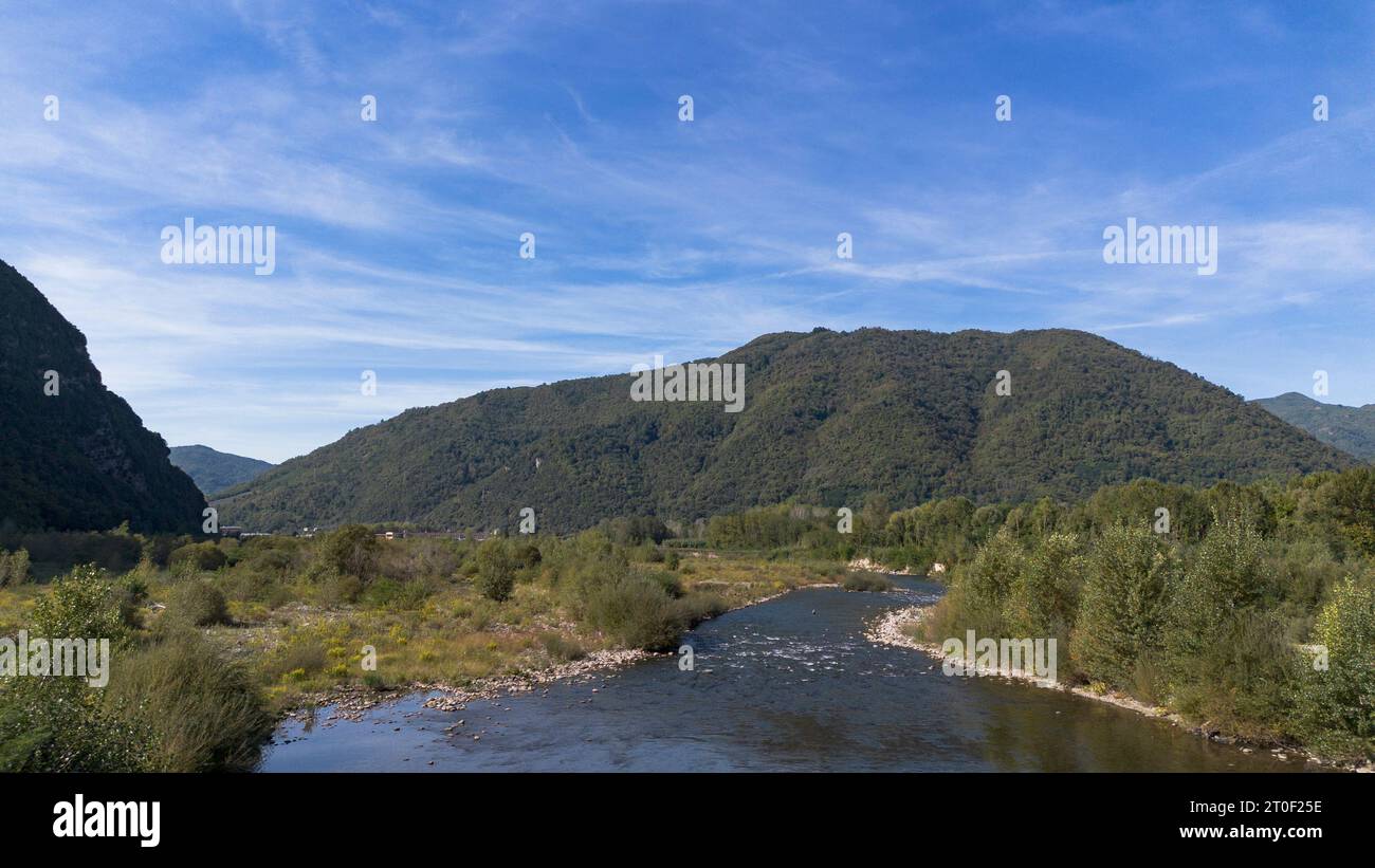 River Serchio, Tuscany, Italy Stock Photo