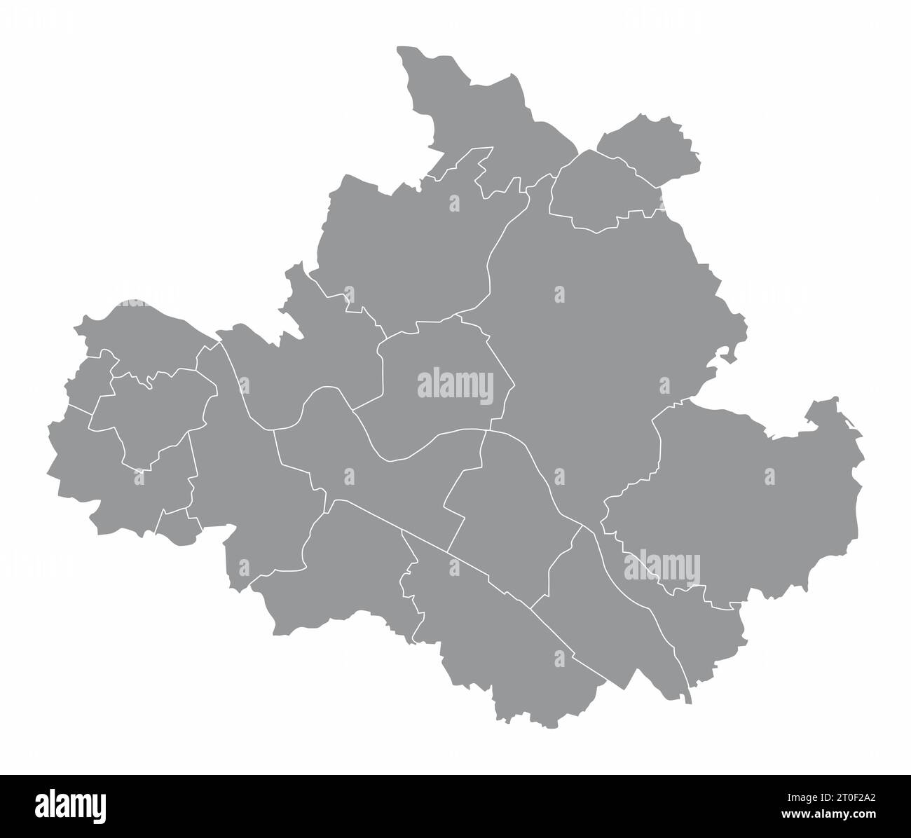 Dresden administrative map isolated on white background, Germany Stock Vector