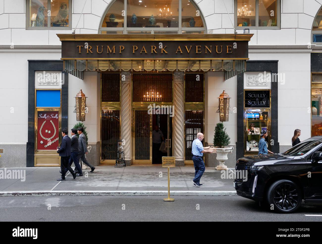 New York, United States. 06th Oct, 2023. Trump Park Avenue stands at 502 Park Ave on Friday, October 6, 2023 in New York City. A civil fraud trial at State Supreme Court brought last September by New York Attorney General Letitia James, accuses Trump, his eldest sons and his family business of inflating Trump's net worth by more than $2 billion by overvaluing his real estate portfolio. Photo by John Angelillo/UPI Credit: UPI/Alamy Live News Stock Photo