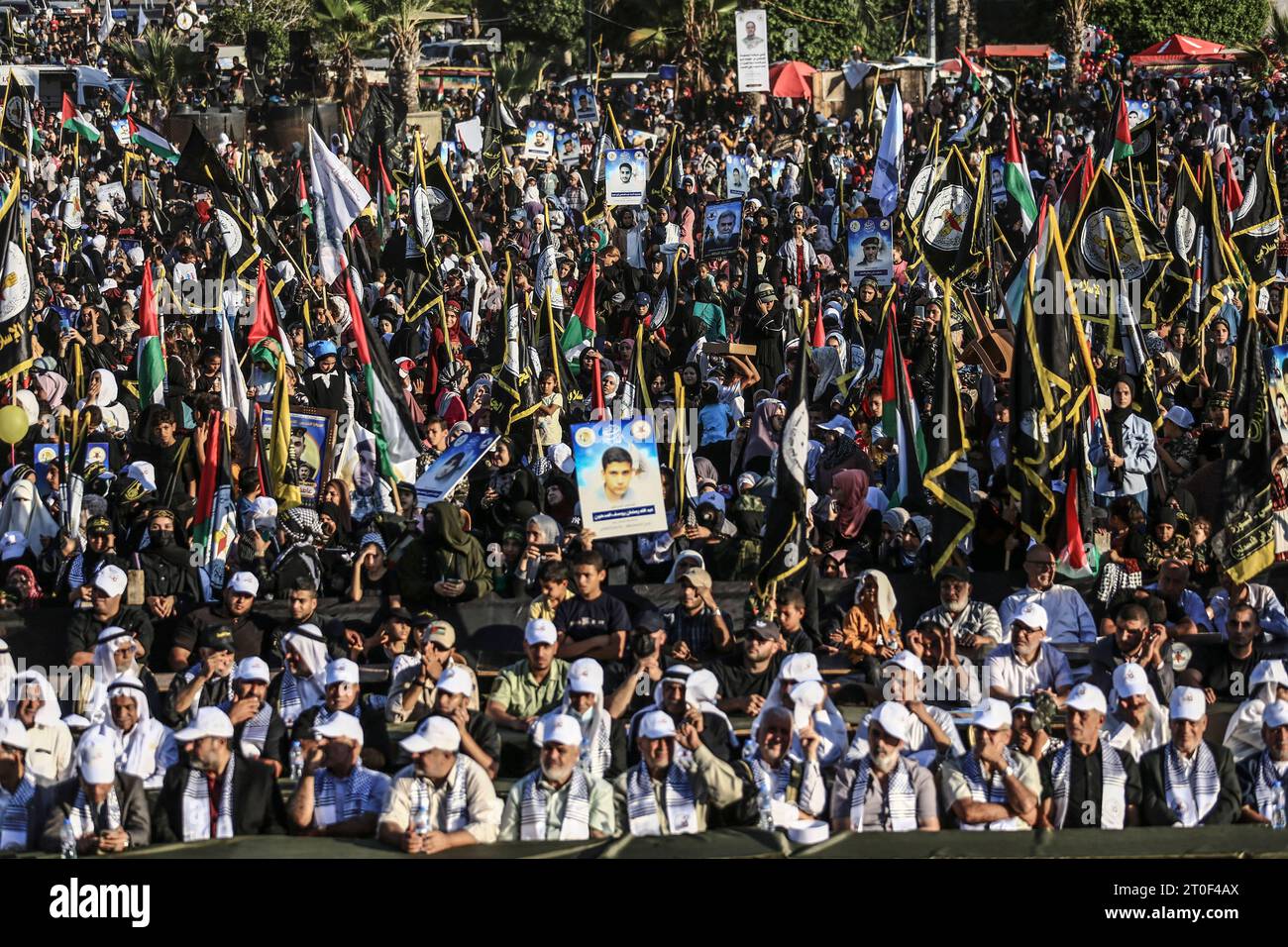 Al-Quds Brigades mark 36th foundation anniversary of PIJ movement Palestinian Islamic Jihad supporters participate in an anti-Israel rally marking the 36th anniversary of the movement s foundation in Gaza City, October 6, 2023. The Gaza Strip Palestine Copyright: xMahmoudxIssax 5T0A1452 Credit: Imago/Alamy Live News Stock Photo