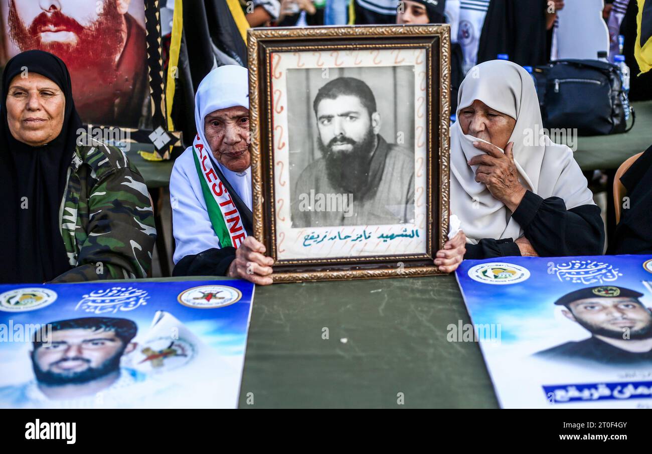 Al-Quds Brigades mark 36th foundation anniversary of PIJ movement Palestinian Islamic Jihad supporters participate in an anti-Israel rally marking the 36th anniversary of the movement s foundation in Gaza City, October 6, 2023. The Gaza Strip Palestine Copyright: xMahmoudxIssax 5T0A1549 Credit: Imago/Alamy Live News Stock Photo