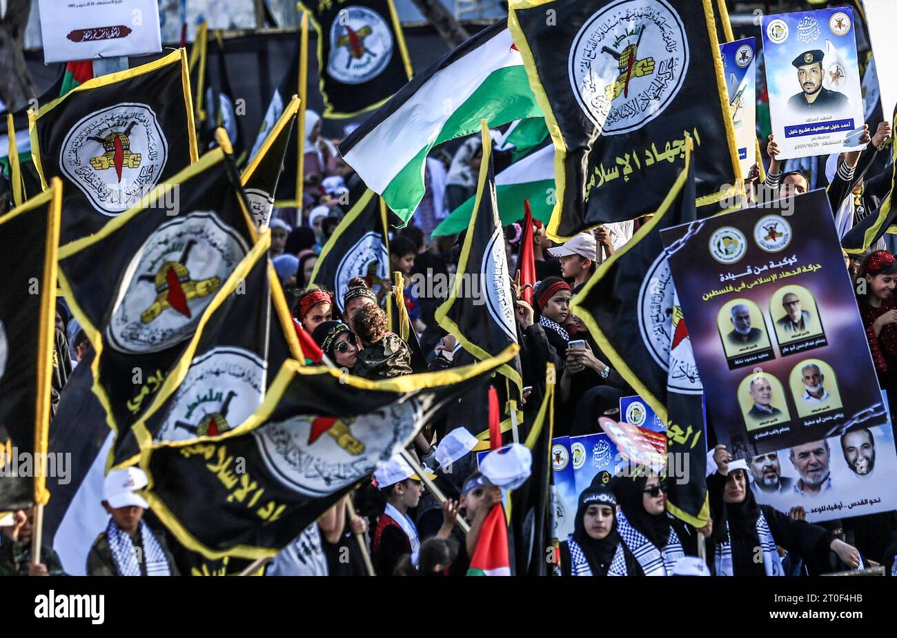 Al-Quds Brigades mark 36th foundation anniversary of PIJ movement Palestinian Islamic Jihad supporters participate in an anti-Israel rally marking the 36th anniversary of the movement s foundation in Gaza City, October 6, 2023. The Gaza Strip Palestine Copyright: xMahmoudxIssax 5T0A1487 Credit: Imago/Alamy Live News Stock Photo