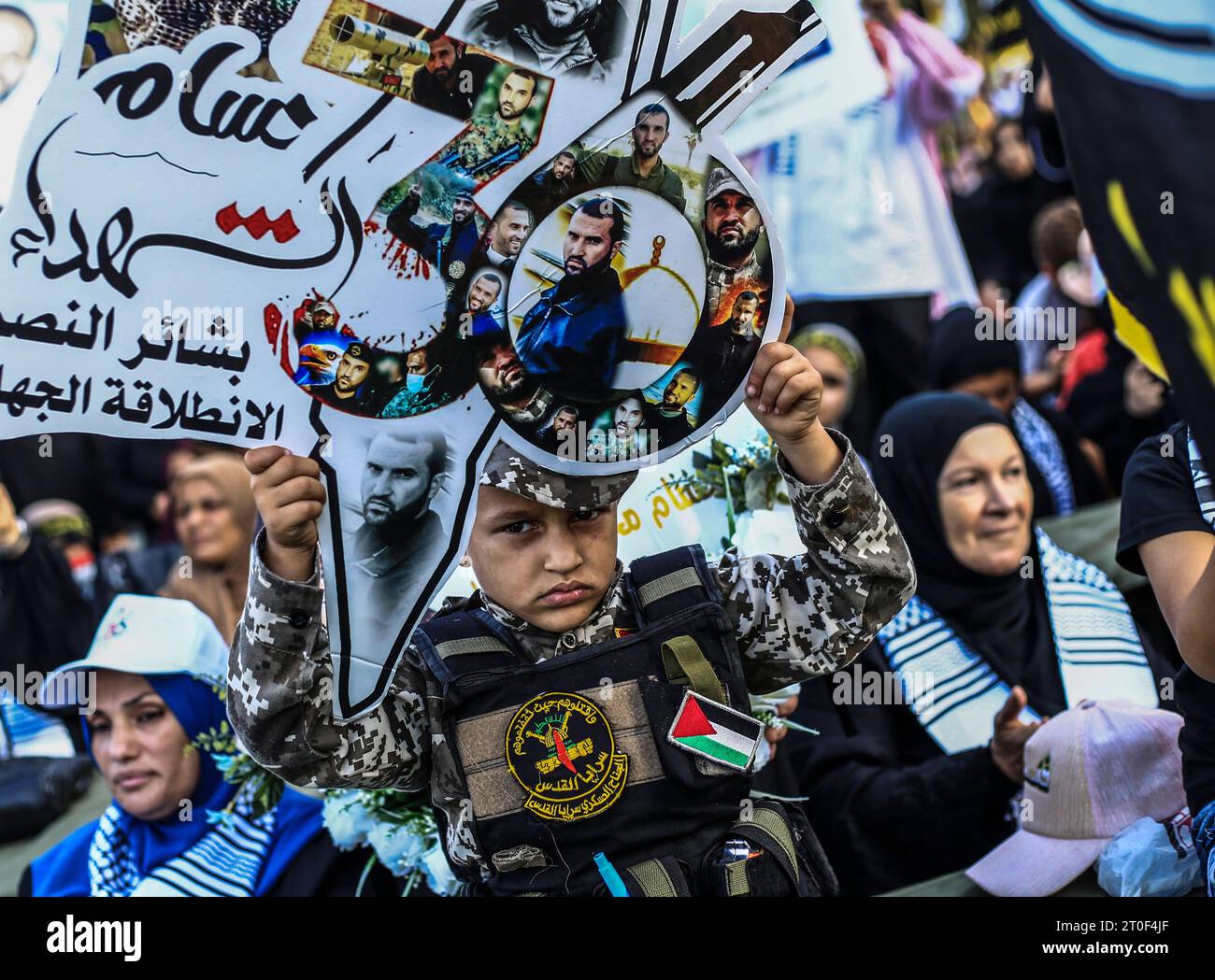 Al-Quds Brigades mark 36th foundation anniversary of PIJ movement Palestinian Islamic Jihad supporters participate in an anti-Israel rally marking the 36th anniversary of the movement s foundation in Gaza City, October 6, 2023. The Gaza Strip Palestine Copyright: xMahmoudxIssax 5T0A1657 Credit: Imago/Alamy Live News Stock Photo