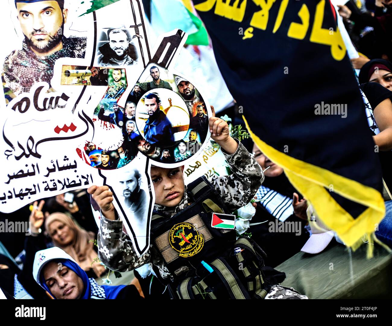 Al-Quds Brigades mark 36th foundation anniversary of PIJ movement Palestinian Islamic Jihad supporters participate in an anti-Israel rally marking the 36th anniversary of the movement s foundation in Gaza City, October 6, 2023. The Gaza Strip Palestine Copyright: xMahmoudxIssax 5T0A1652 Credit: Imago/Alamy Live News Stock Photo