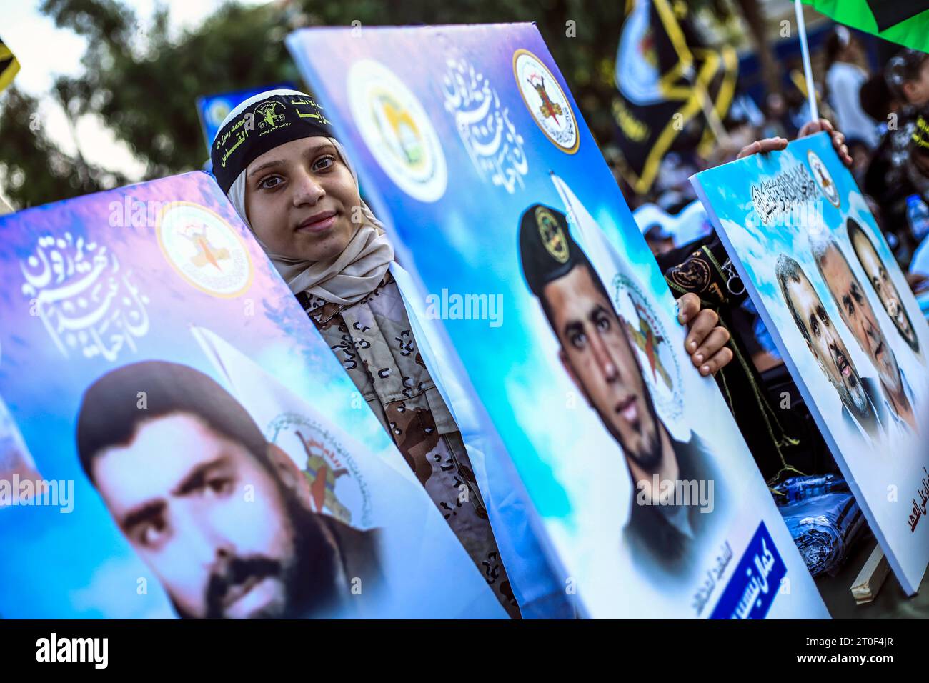 Al-Quds Brigades mark 36th foundation anniversary of PIJ movement Palestinian Islamic Jihad supporters participate in an anti-Israel rally marking the 36th anniversary of the movement s foundation in Gaza City, October 6, 2023. The Gaza Strip Palestine Copyright: xMahmoudxIssax 5T0A1616 Credit: Imago/Alamy Live News Stock Photo