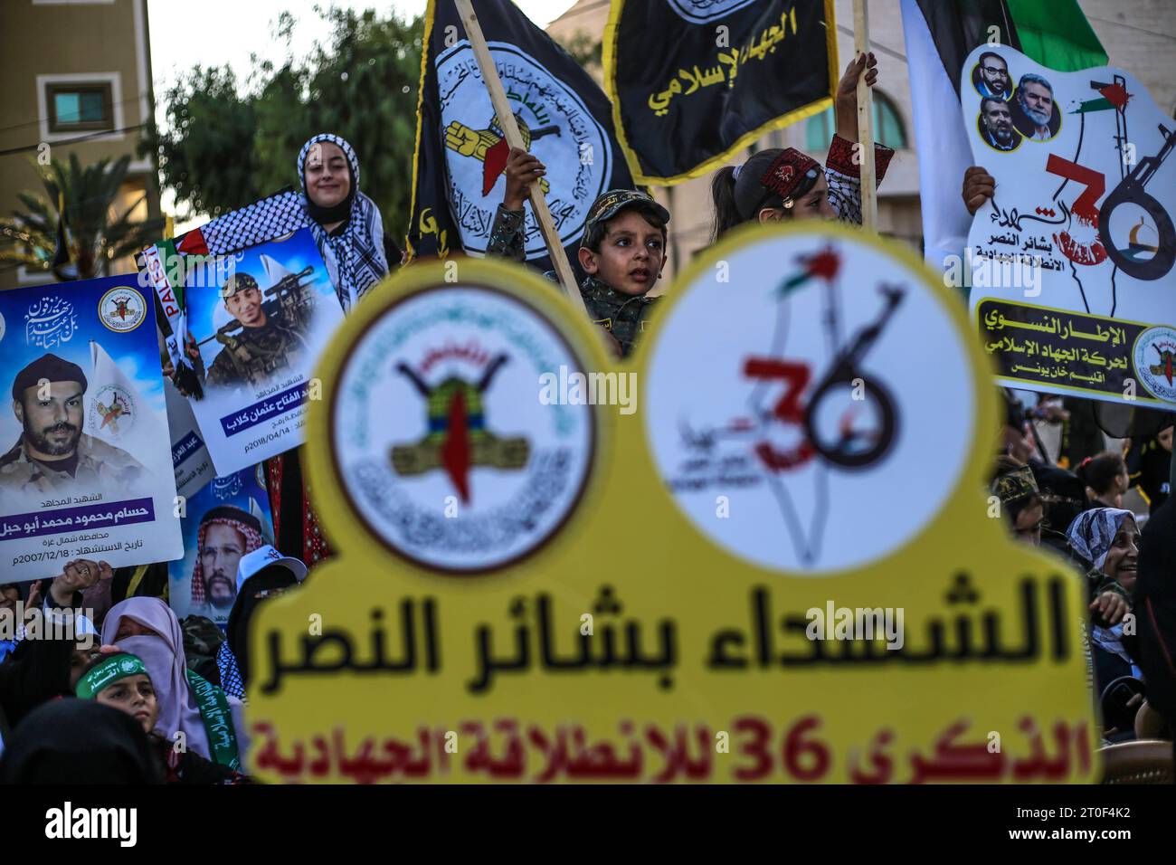 Al-Quds Brigades mark 36th foundation anniversary of PIJ movement Palestinian Islamic Jihad supporters participate in an anti-Israel rally marking the 36th anniversary of the movement s foundation in Gaza City, October 6, 2023. The Gaza Strip Palestine Copyright: xMahmoudxIssax 5T0A1639 Credit: Imago/Alamy Live News Stock Photo