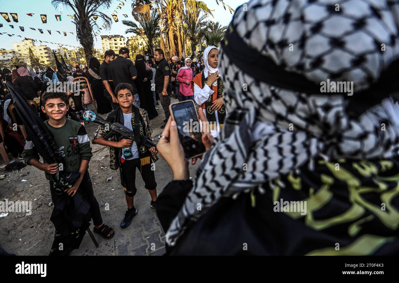 Al-Quds Brigades mark 36th foundation anniversary of PIJ movement Palestinian Islamic Jihad supporters participate in an anti-Israel rally marking the 36th anniversary of the movement s foundation in Gaza City, October 6, 2023. The Gaza Strip Palestine Copyright: xMahmoudxIssax 5T0A1804 Credit: Imago/Alamy Live News Stock Photo