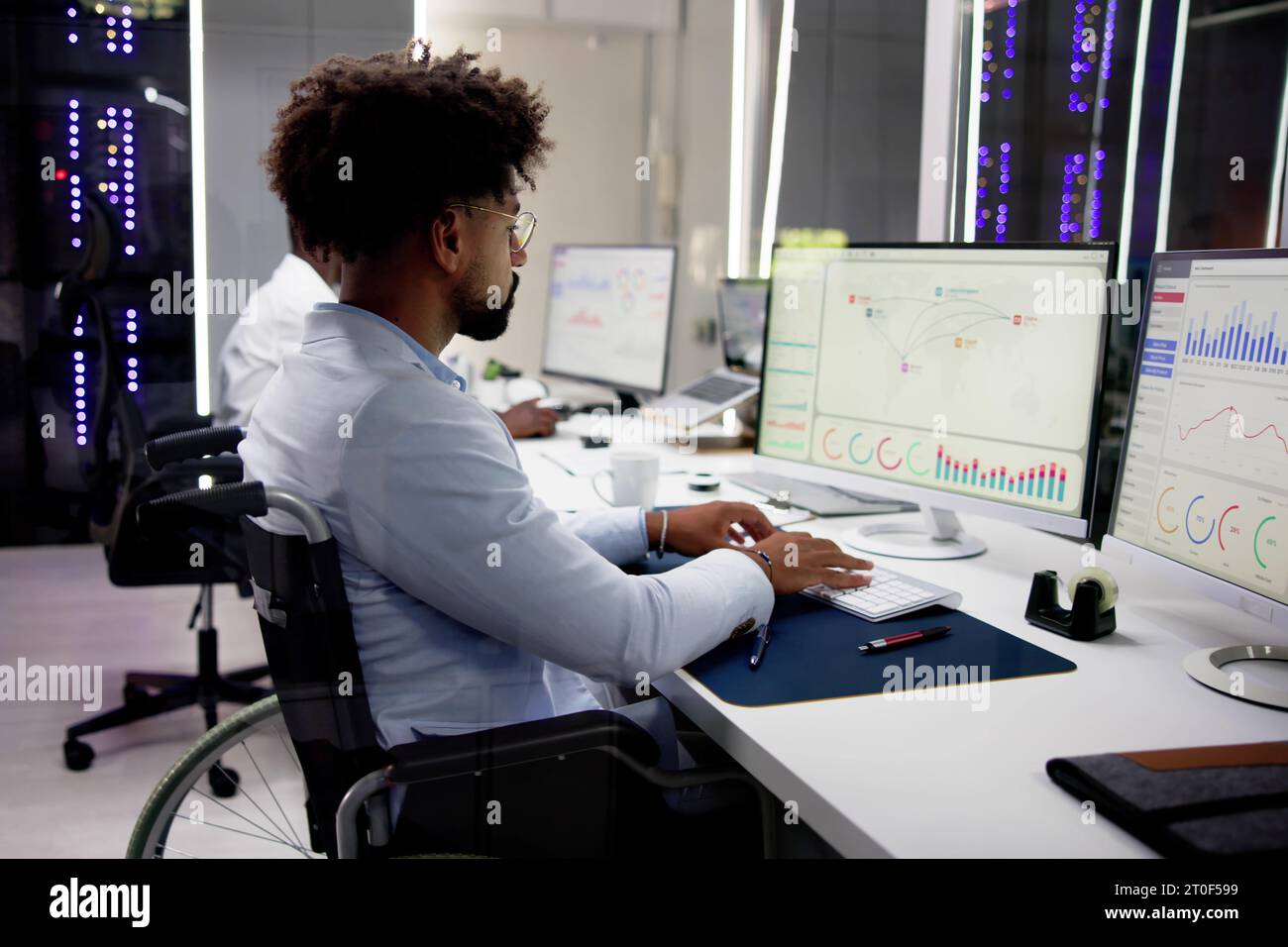 Data Analyst Using Data Analytics KPI Dashboard Stock Photo