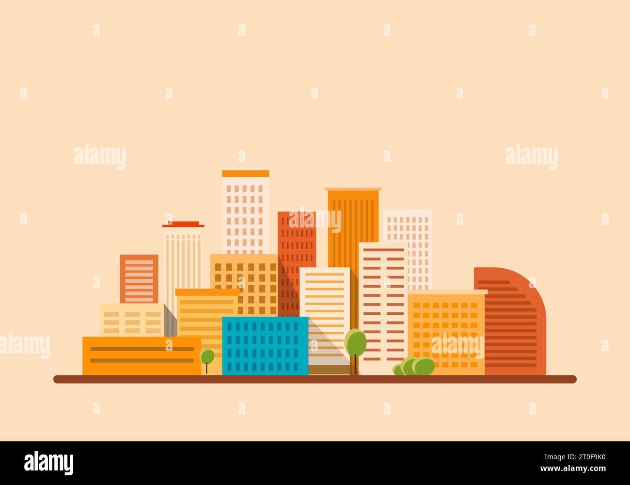 Vector illustration of a modern city landscape in flat style Stock ...