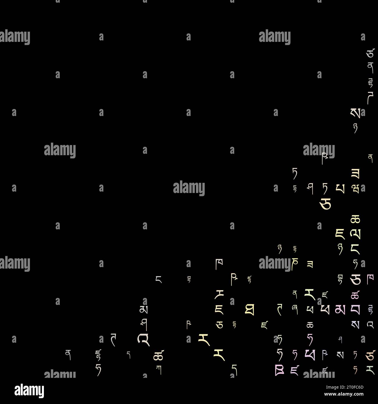 Amazing matrix background in soft colors. Grid of random Tibetan ...