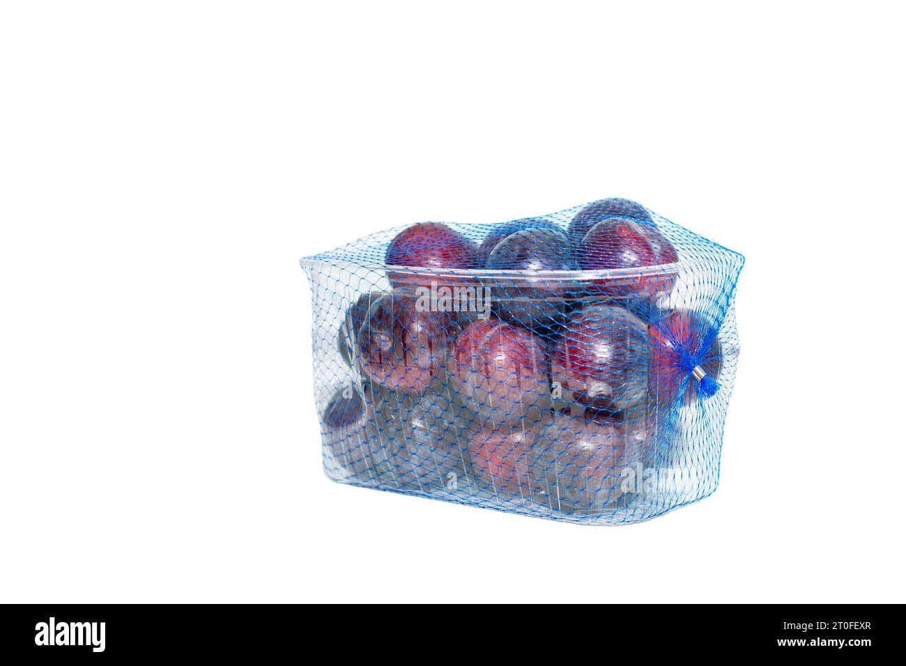 pack of plums isolated on white background Stock Photo