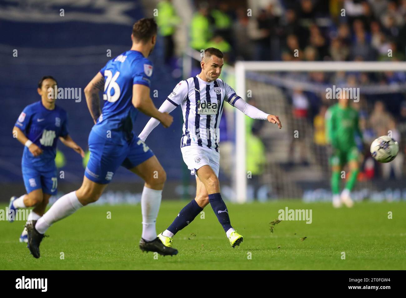 Jed Wallace 7 of West Bromwich Albion passes the ball during the Sky