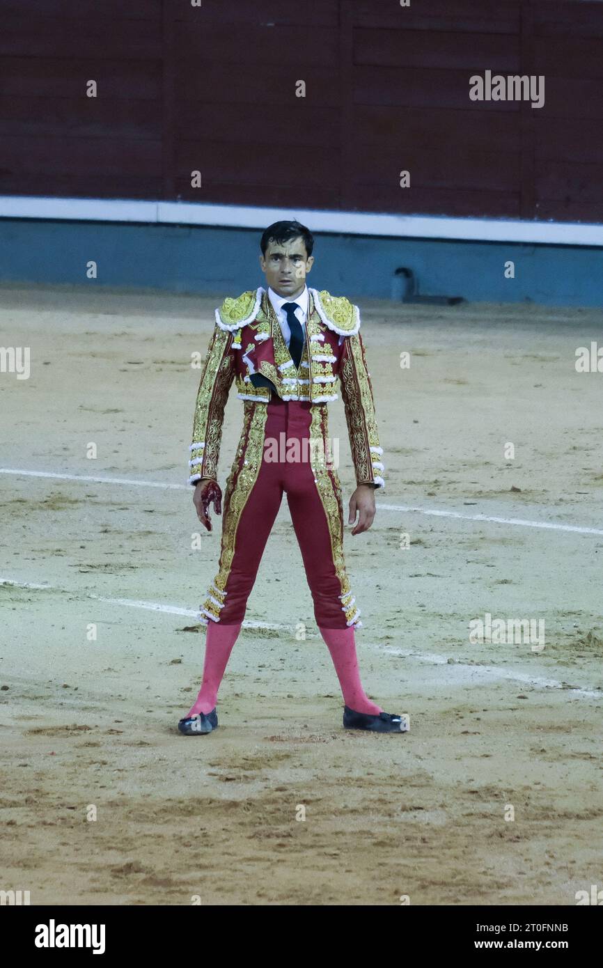 Madrid, Spain. 06th Oct, 2023. The bullfighter Paco Ureña during the bullfight of the feria de otoño in the Plaza de las Ventas de Madrid, October 6, 2023 Spain (Photo by Oscar Gonzalez/Sipa USA) (Photo by Oscar Gonzalez/Sipa USA) Credit: Sipa USA/Alamy Live News Stock Photo